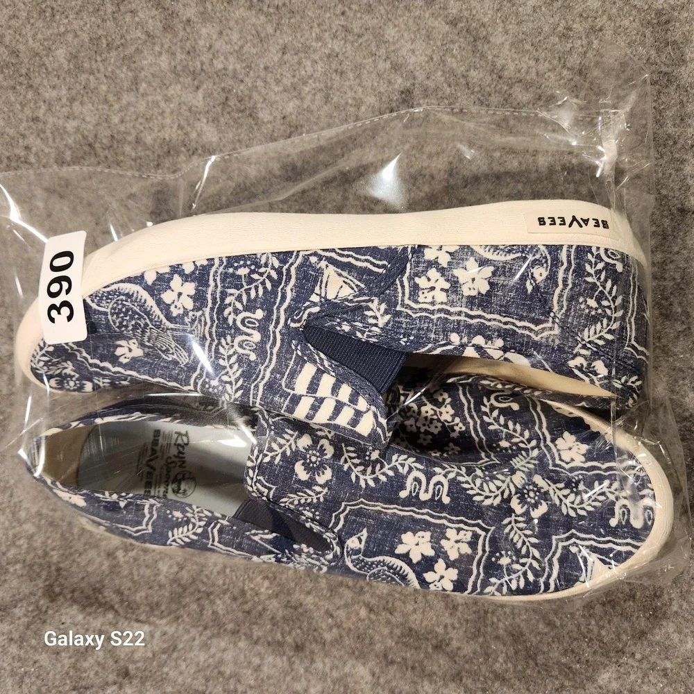 Reyn Spooner Shoes Mens Size 12‎ Blue White Baja Slip On Lahaina Sailor Hawaiian